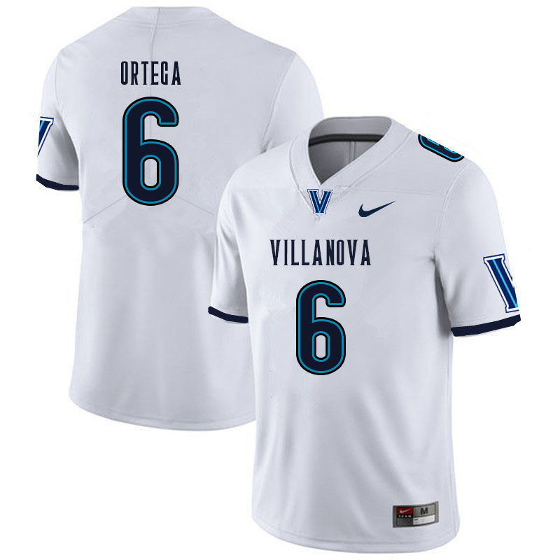 Men #6 Ricky Ortega Villanova Wildcats College Football Jerseys Sale-White